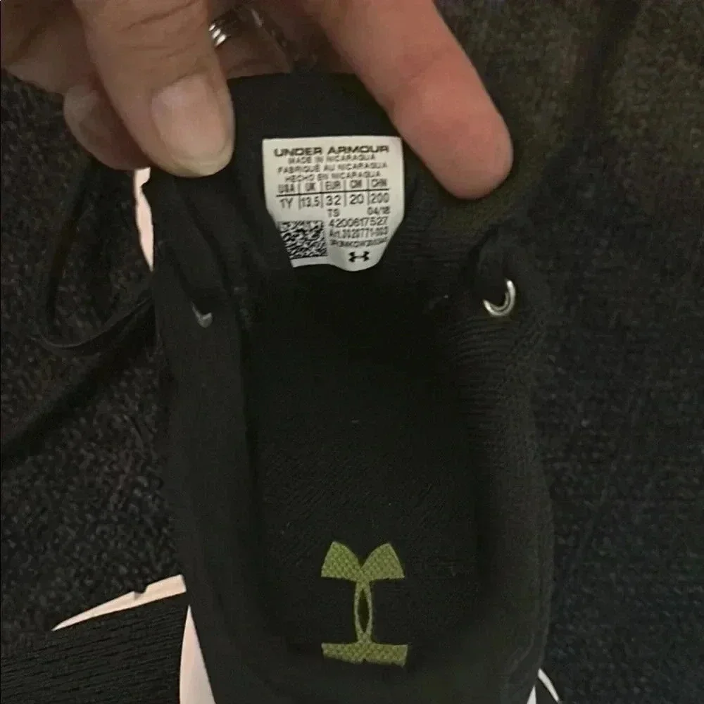Under Armour Kids' Black and Red Sneakers